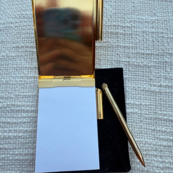 Vintage Gorgeous Victorian Fashion Ornate Gold Tone Metal Note Pad Memo Book - Picture 3 of 3